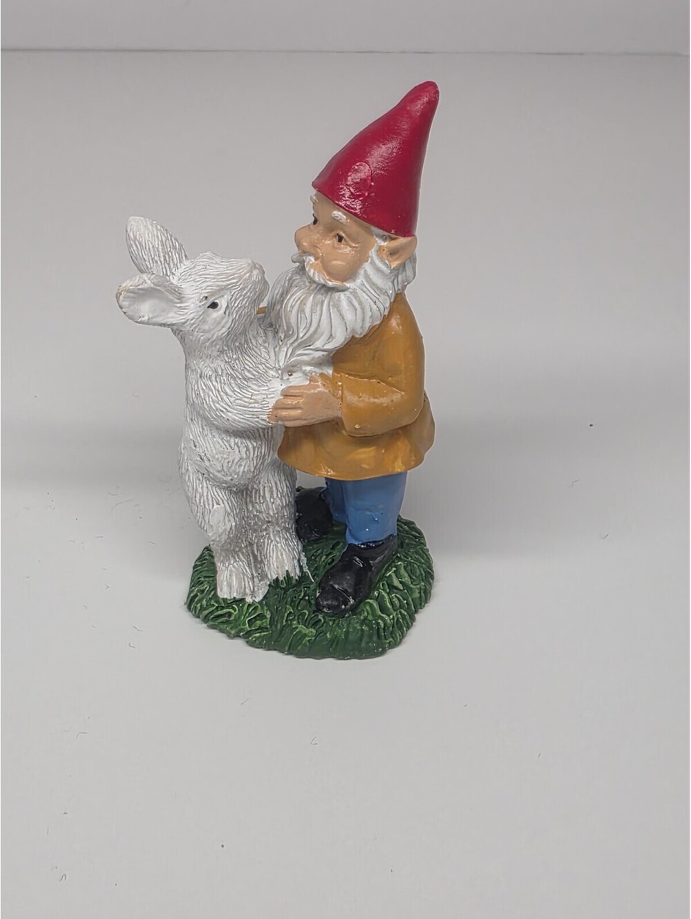 Charming 3" Gnome Figure with Adorable Bunny Rabbit Design